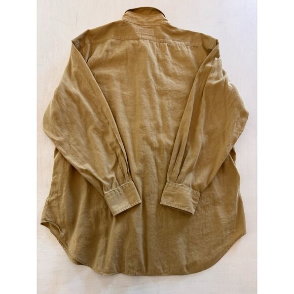 Vintage Polo Ralph Lauren Shirt Mens L 16.5 32/33 Tan 100% Cotton Warwick LS BD - Picture 9 of 14